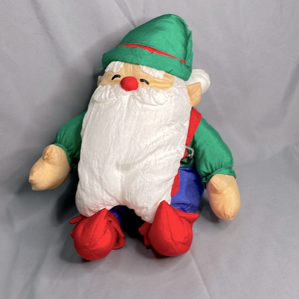 Vintage Dept 56 Santa Claus Elf Puffy Parachute Plush